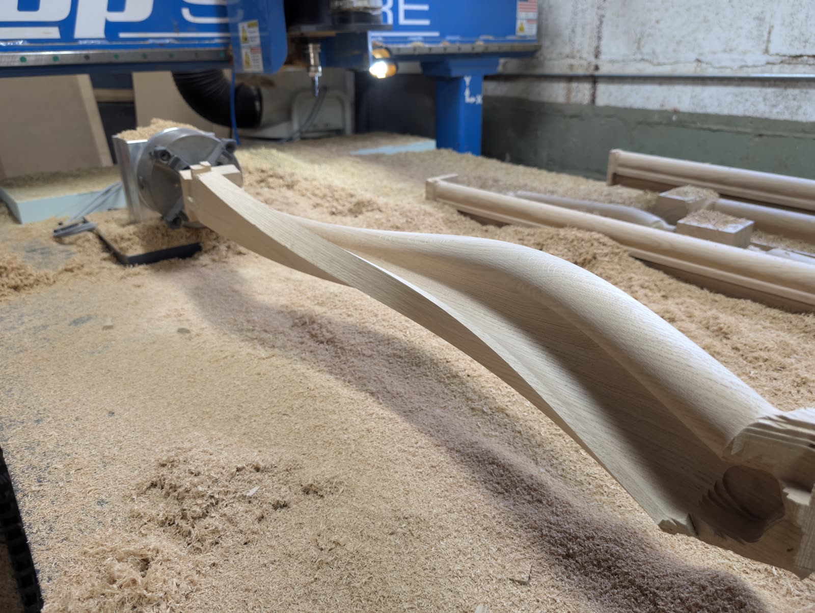 White oak handrail